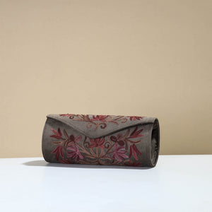 Brown - Kashmiri Crewel Hand Embroidery Velvet Clutch 31