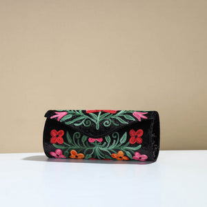 Black - Kashmiri Crewel Hand Embroidery Velvet Clutch 37