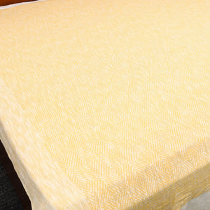 Beige - Pure Handloom Cotton Double Bed Cover from Bijnor 05