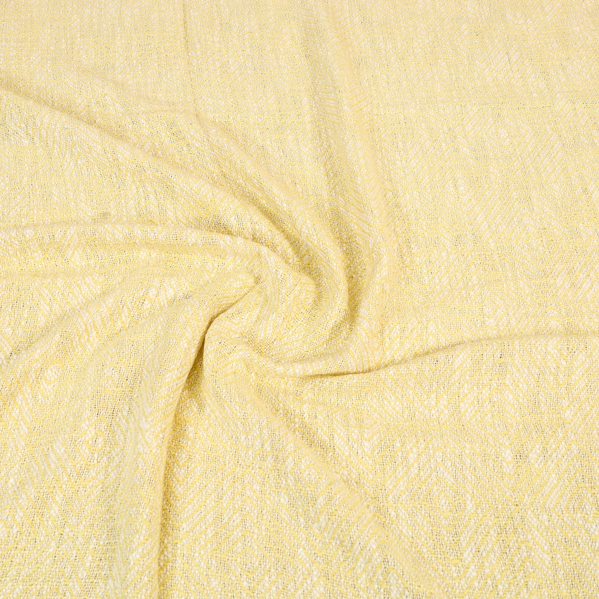 Beige - Pure Handloom Cotton Double Bed Cover from Bijnor 06
