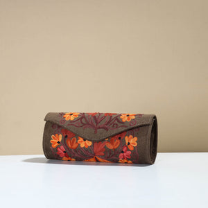 Brown - Kashmiri Crewel Hand Embroidery Velvet Clutch 42