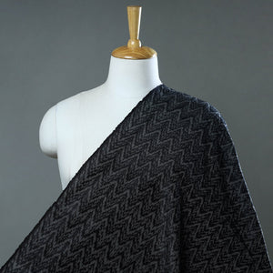 Black - Handloom Silk Pochampally Ikat Weave Fabric 20