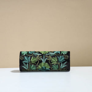 Black - Kashmiri Crewel Hand Embroidery Velvet Clutch 49
