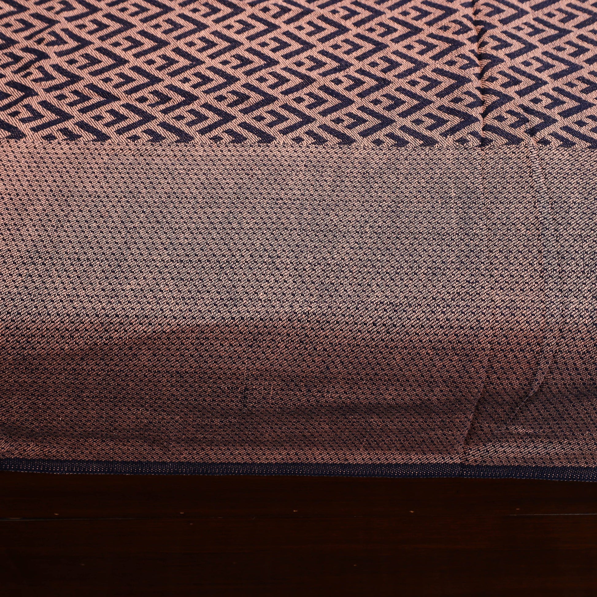 Brown - Pure Handloom Cotton Double Bed Cover from Bijnor 44