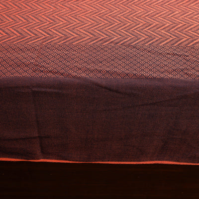 Brown - Pure Handloom Cotton Double Bed Cover from Bijnor 48