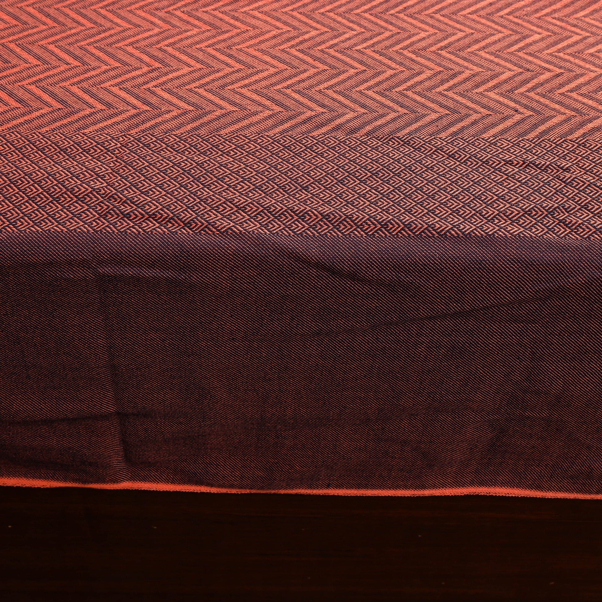 Brown - Pure Handloom Cotton Double Bed Cover from Bijnor 48