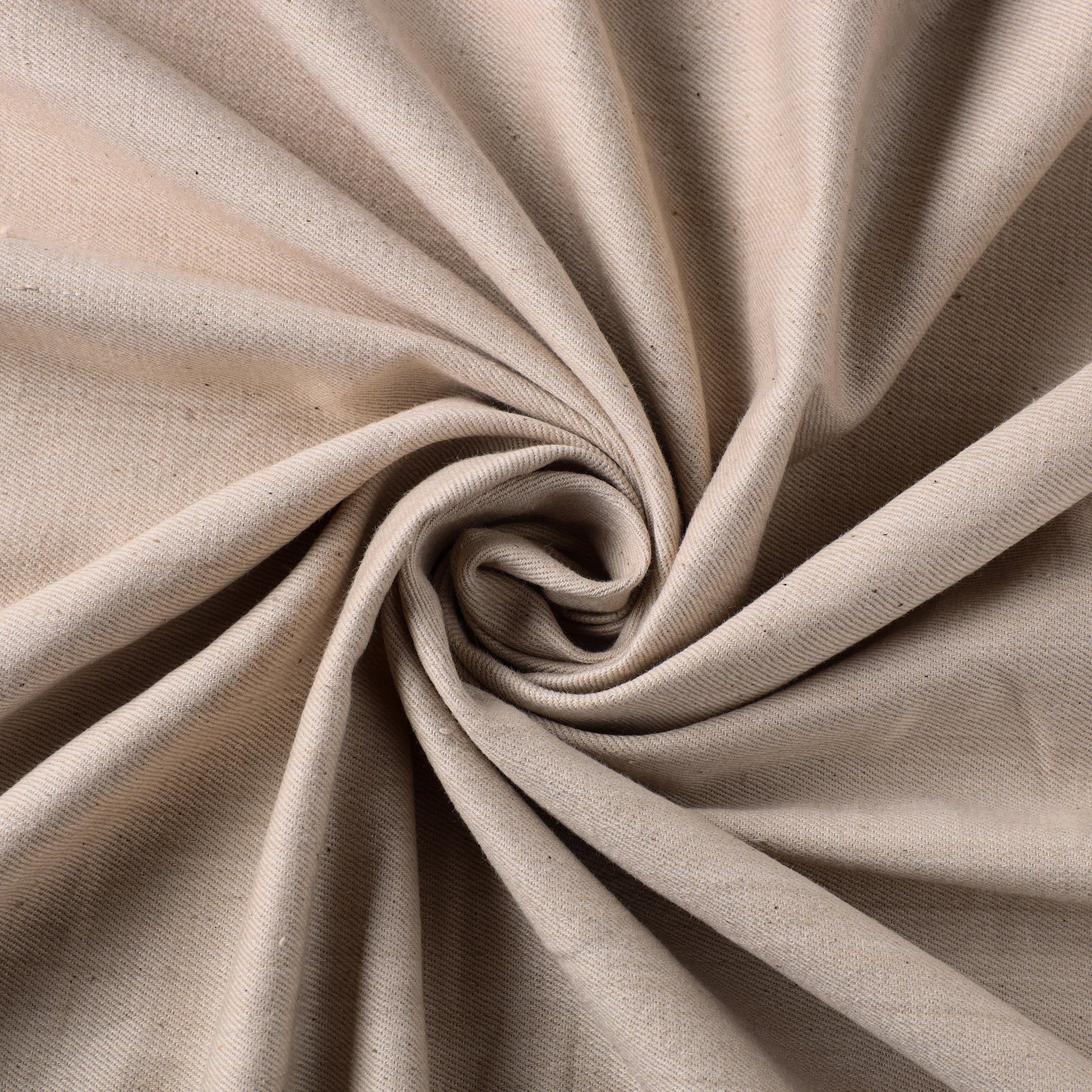 Beige - 2/40 Twill Cotton Handspun Handloom Natural Dyed Plain Fabric 06