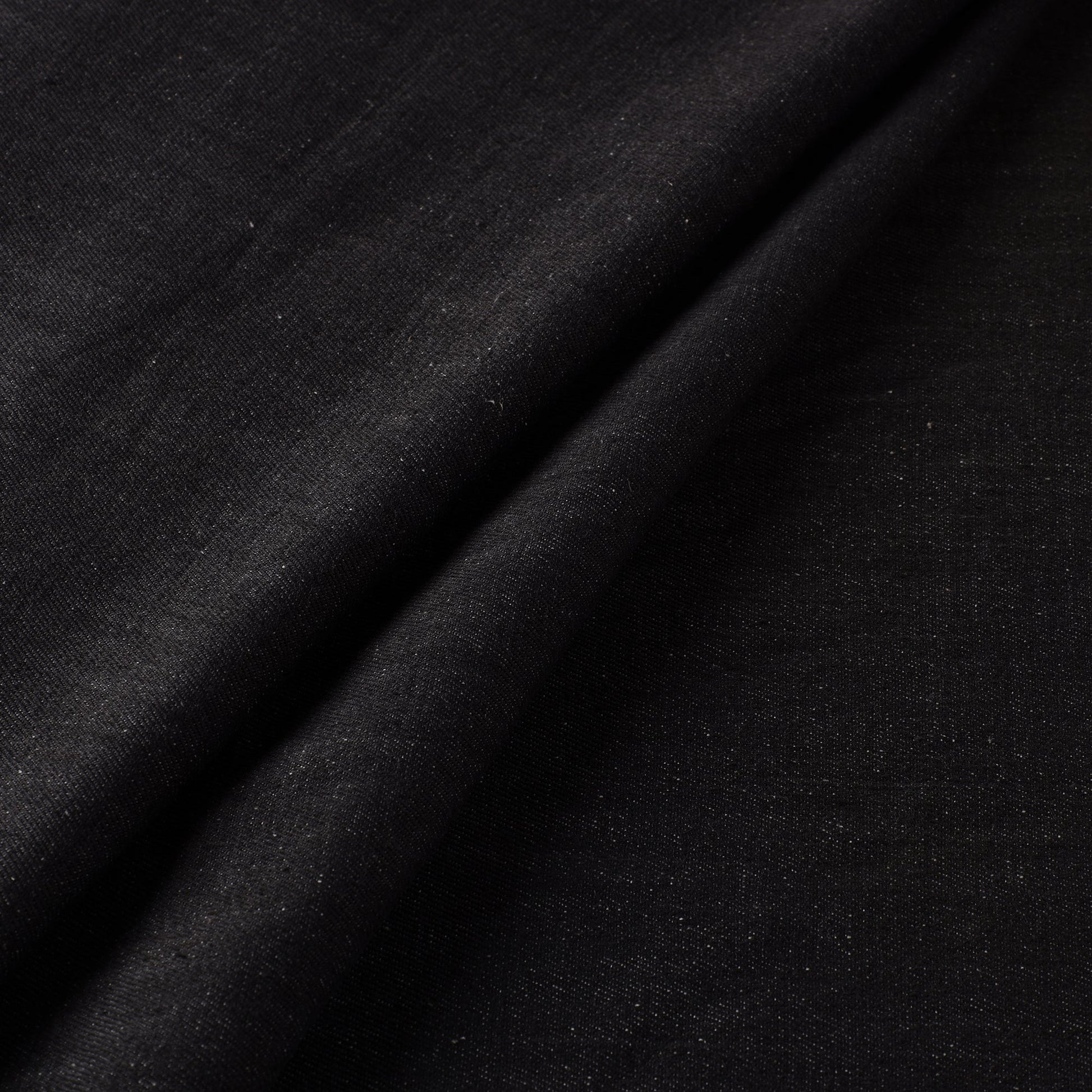 Black - 2/40 Twill Cotton Handspun Handloom Natural Dyed Plain Fabric 02