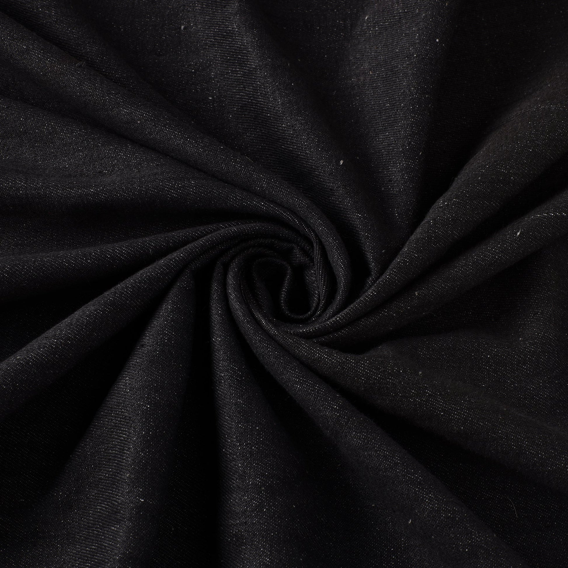 Black - 2/40 Twill Cotton Handspun Handloom Natural Dyed Plain Fabric 02