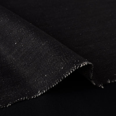 Black - 2/40 Twill Cotton Handspun Handloom Natural Dyed Plain Fabric 02