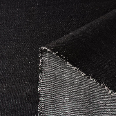 Black - 2/40 Twill Cotton Handspun Handloom Natural Dyed Plain Fabric 02