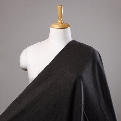 Black - 2/40 Twill Cotton Handspun Handloom Natural Dyed Plain Fabric 02