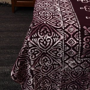 Brown - Cotton Double Hand Batik Print Bed Sheet Set 15