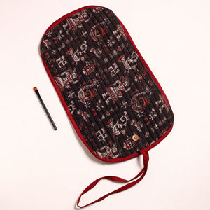 Black - Handcrafted Multipurpose Segmented Make-up Brush Wrap Pouch/Case 01
