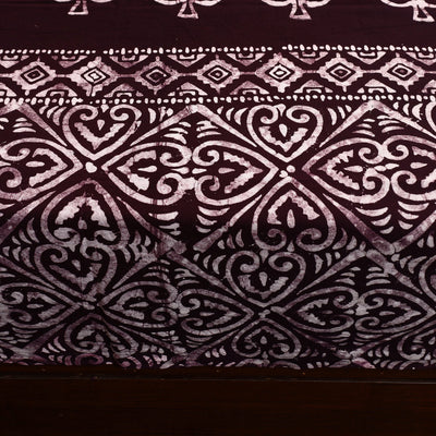 Brown - Cotton Double Hand Batik Print Bed Sheet Set 15