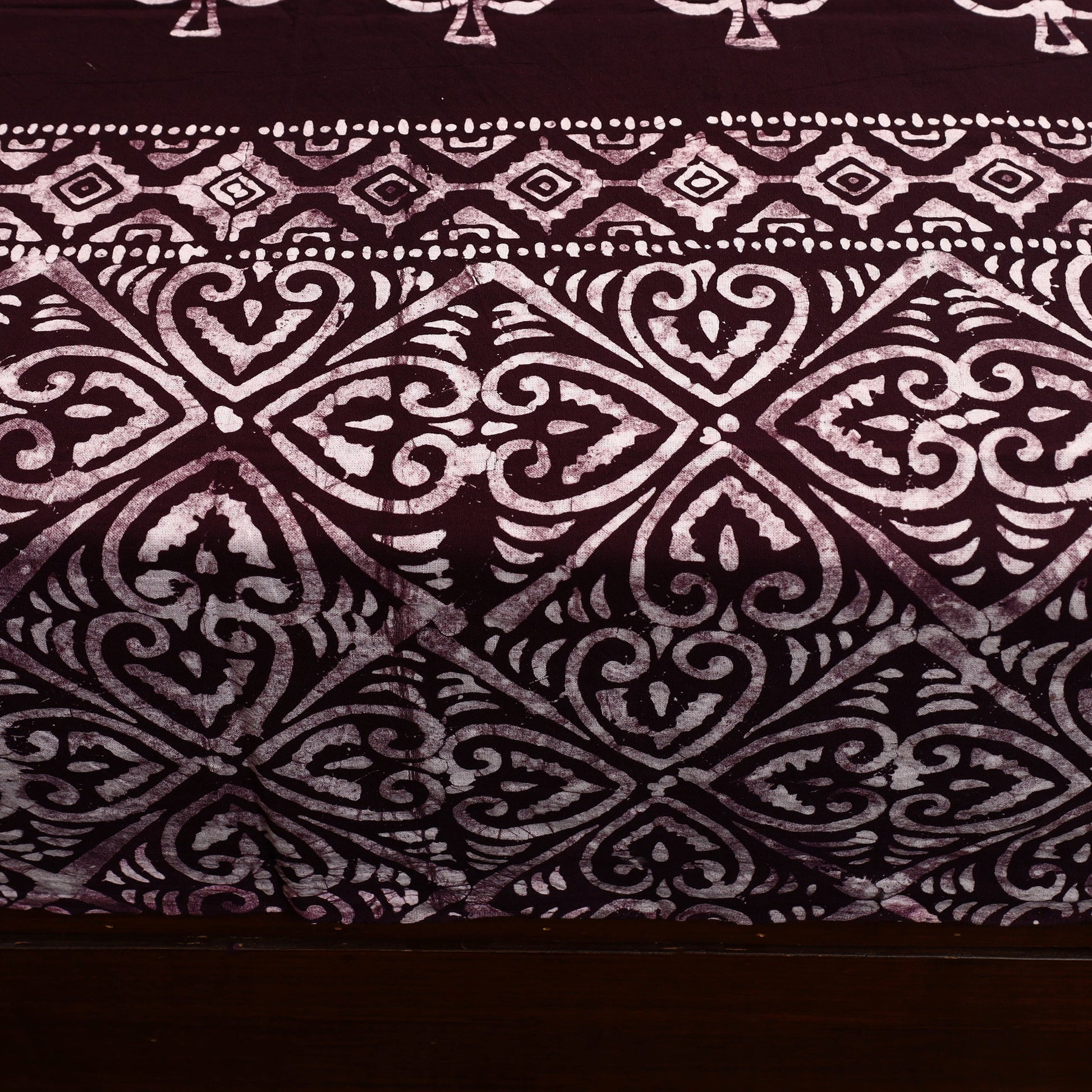 Brown - Cotton Double Hand Batik Print Bed Sheet Set 15