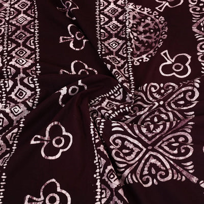 Brown - Cotton Double Hand Batik Print Bed Sheet Set 15