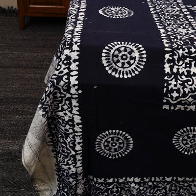 Blue - Cotton Double Hand Batik Print Bed Sheet Set 38