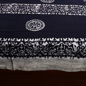Blue - Cotton Double Hand Batik Print Bed Sheet Set 38