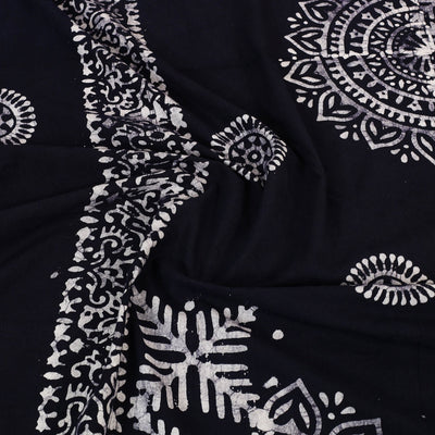 Blue - Cotton Double Hand Batik Print Bed Sheet Set 38