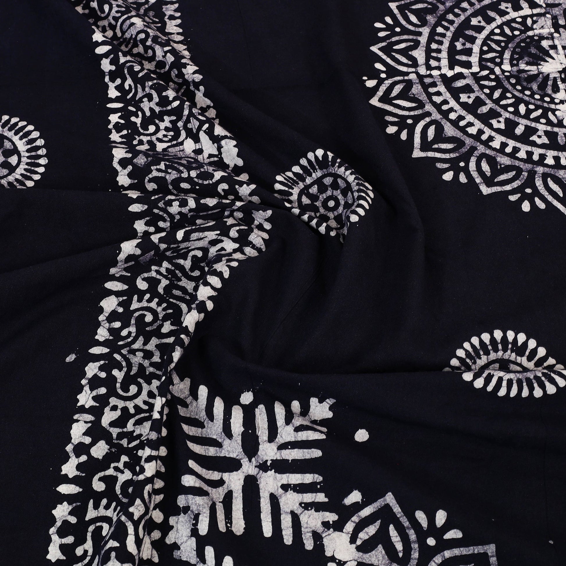 Blue - Cotton Double Hand Batik Print Bed Sheet Set 38