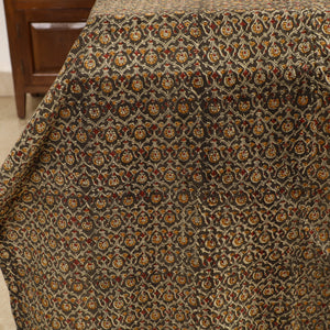 Brown - Kalamkari Block Printed Patchwork Cotton Double Bed Cover With Pillow Covers (108 x 90 in)