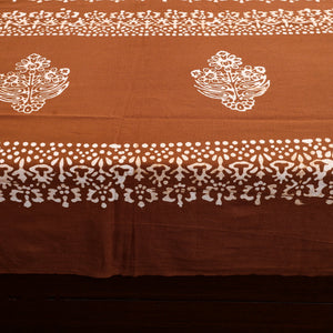 Brown - Cotton Double Hand Batik Print Bed Sheet Set 39