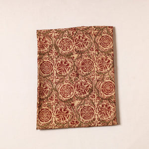 Beige - Kalamkari Block Printed Cotton Precut Fabric (1.4 Meter)