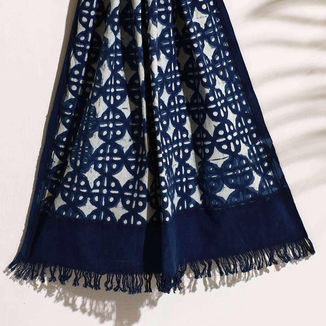 Blue - Bindaas Block Printed Handloom Cotton Towel