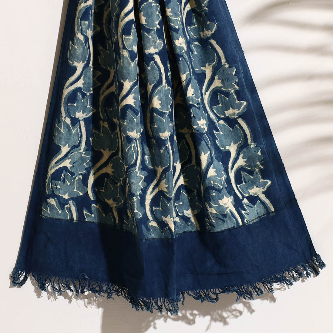 Blue - Bindaas Block Printed Handloom Cotton Towel