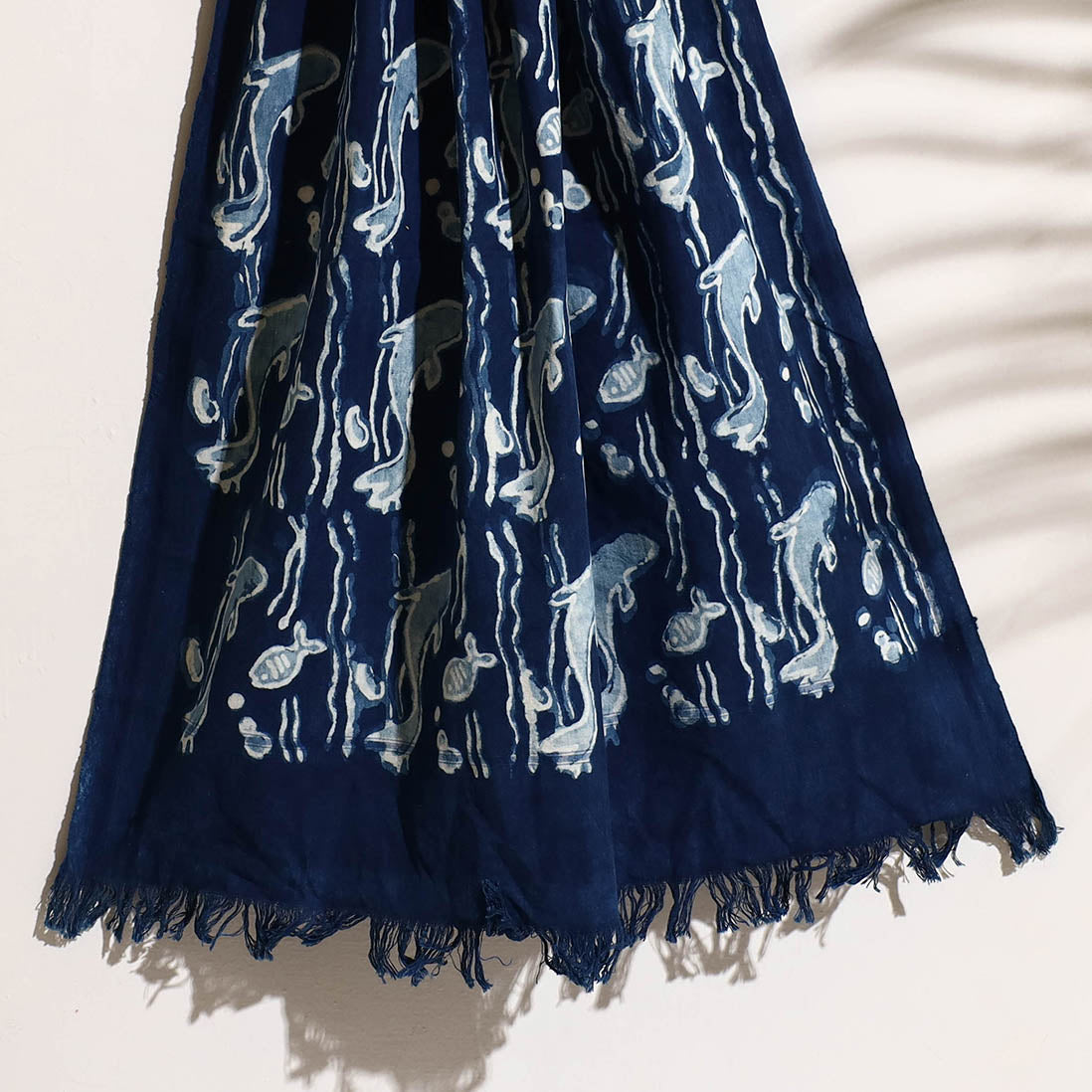 Blue - Bindaas Block Printed Handloom Cotton Towel