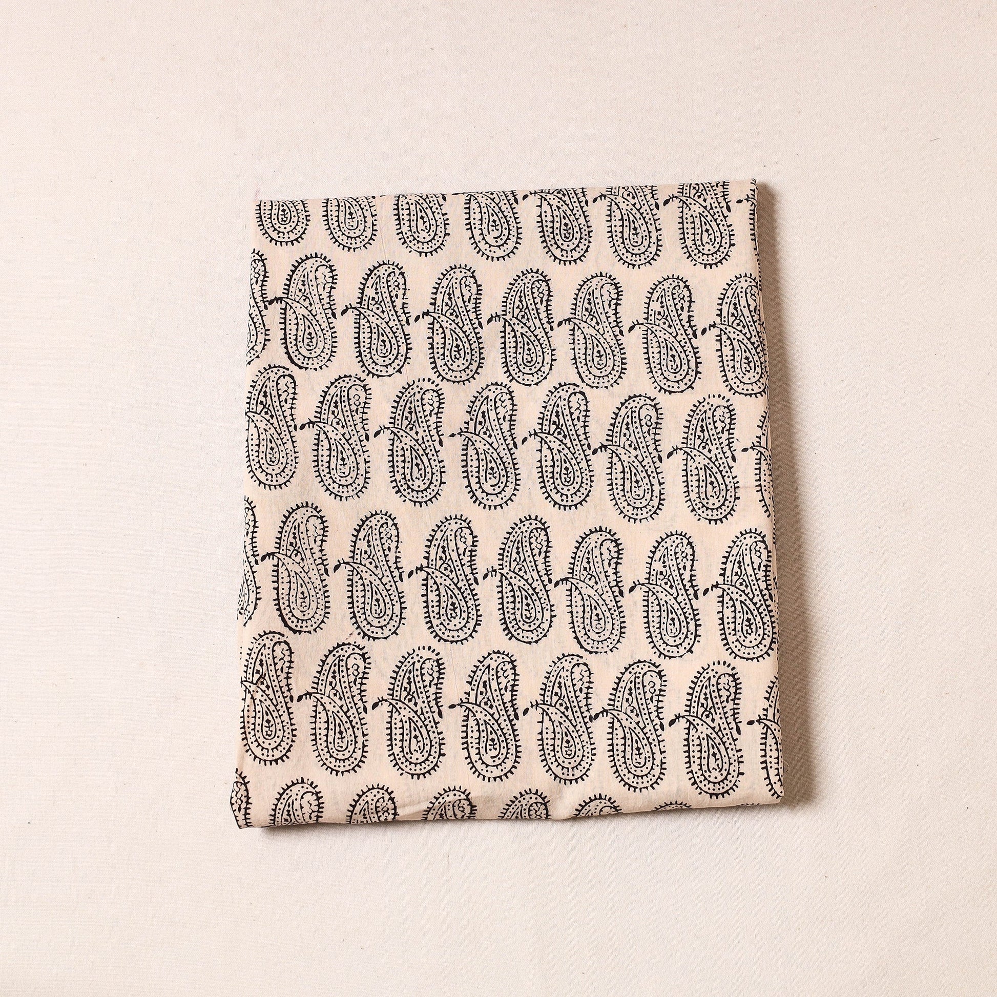 Beige - Bagh Block Printed Cotton Precut Fabric (1.7 Meter)