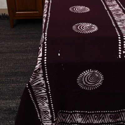Brown - Cotton Double Hand Batik Print Bed Sheet Set 45