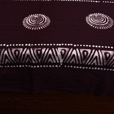 Brown - Cotton Double Hand Batik Print Bed Sheet Set 45