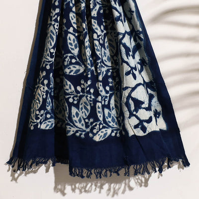 Blue - Bindaas Block Printed Handloom Cotton Towel
