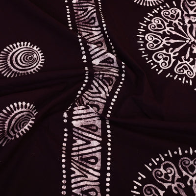 Brown - Cotton Double Hand Batik Print Bed Sheet Set 45