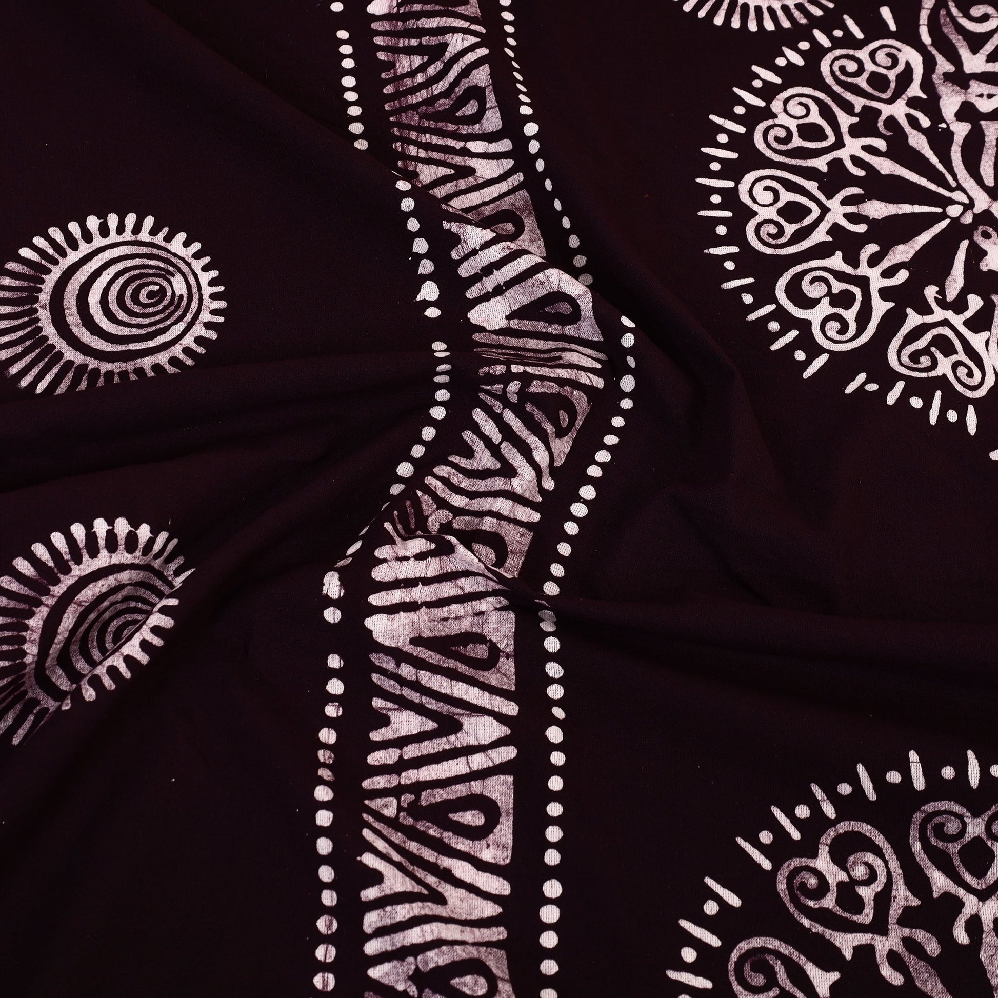 Brown - Cotton Double Hand Batik Print Bed Sheet Set 45