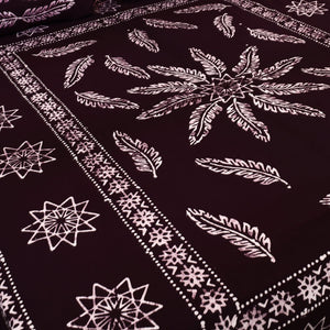 Brown - Cotton Double Hand Batik Print Bed Sheet Set 46