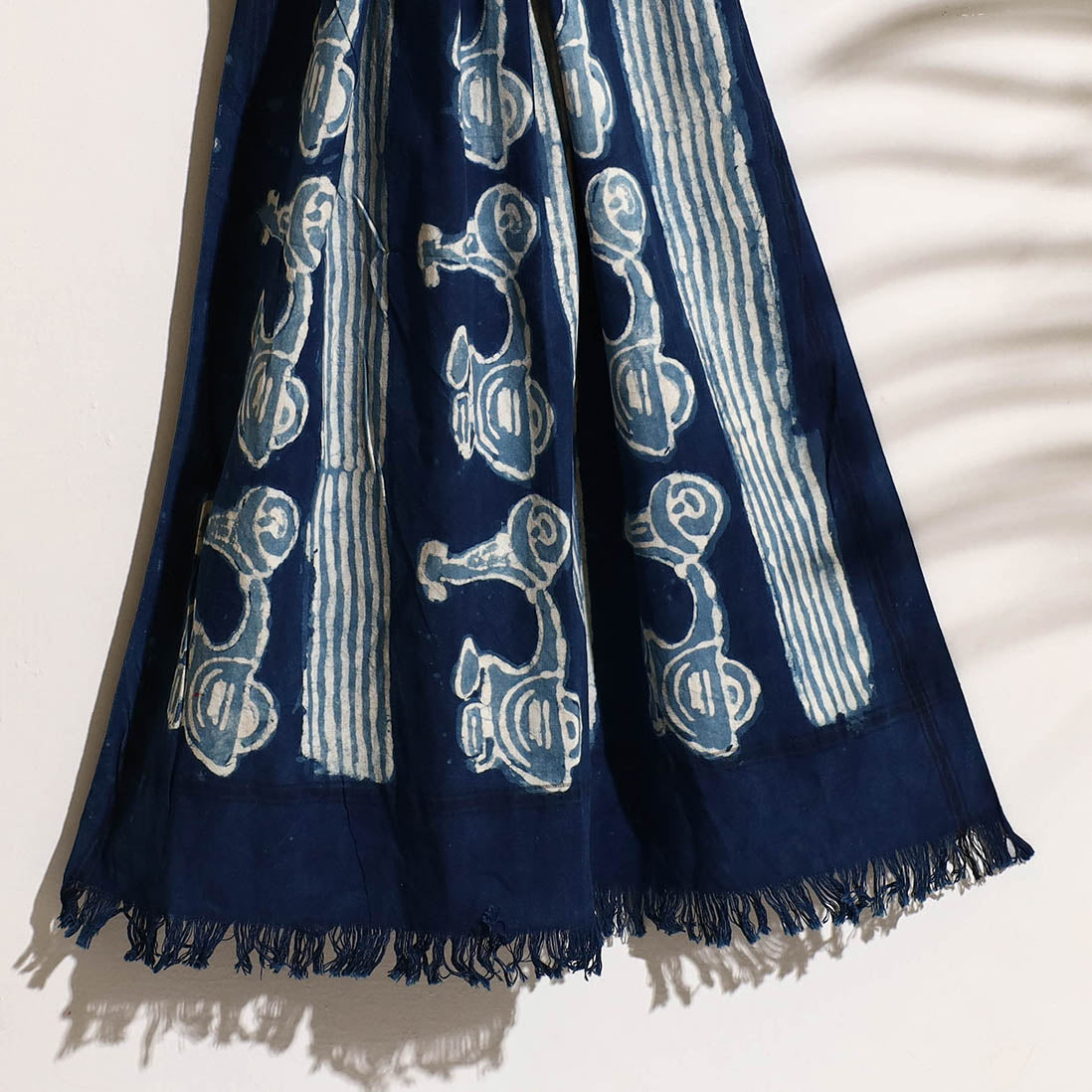 Blue - Bindaas Block Printed Handloom Cotton Towel