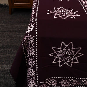 Brown - Cotton Double Hand Batik Print Bed Sheet Set 46