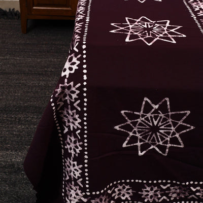 Brown - Cotton Double Hand Batik Print Bed Sheet Set 46