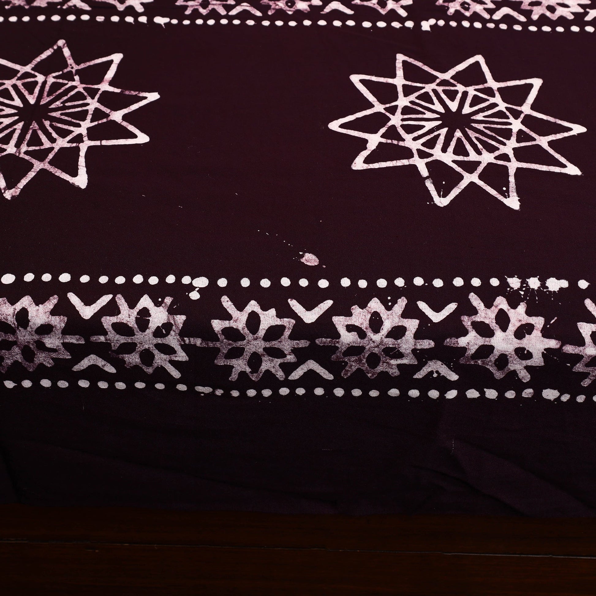 Brown - Cotton Double Hand Batik Print Bed Sheet Set 46