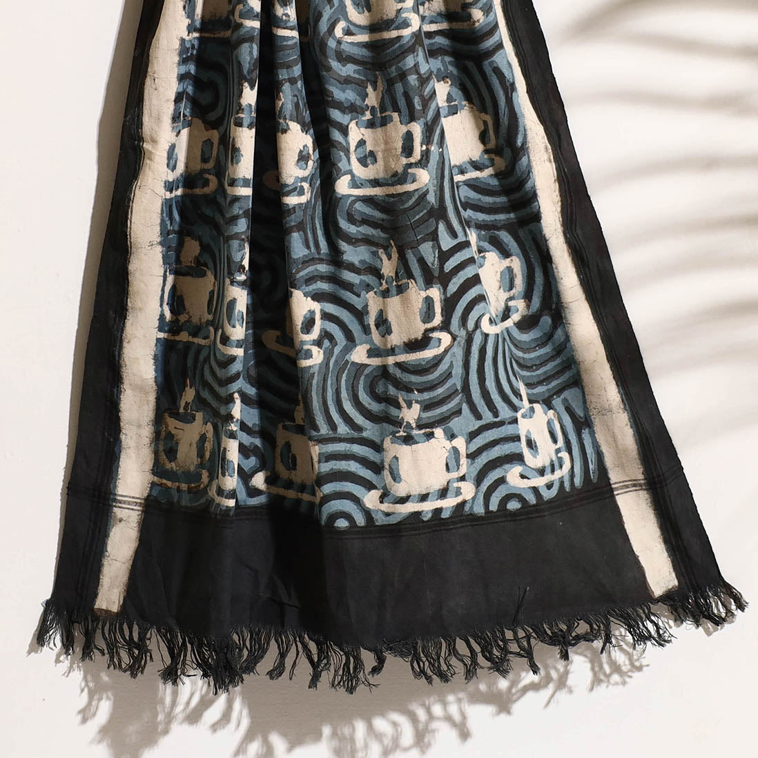 Black - Bindaas Block Printed Handloom Cotton Towel
