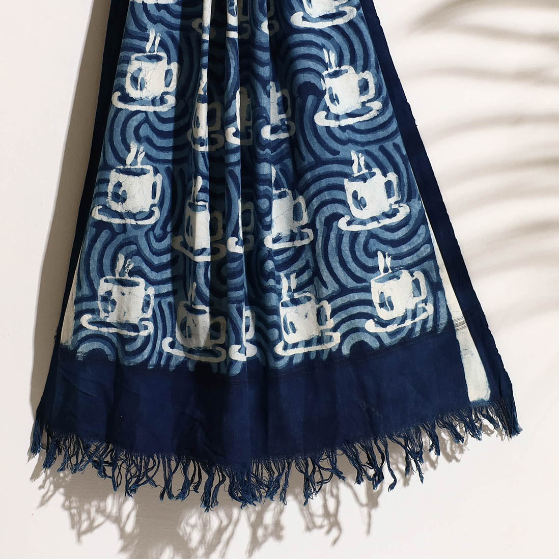 Blue - Bindaas Block Printed Handloom Cotton Towel