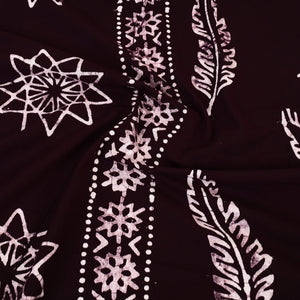 Brown - Cotton Double Hand Batik Print Bed Sheet Set 46