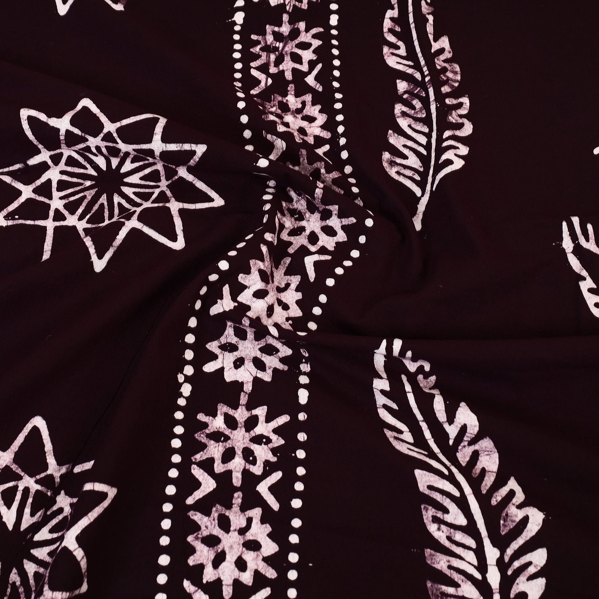Brown - Cotton Double Hand Batik Print Bed Sheet Set 46