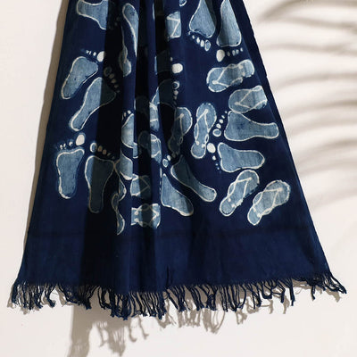 Blue - Bindaas Block Printed Handloom Cotton Towel