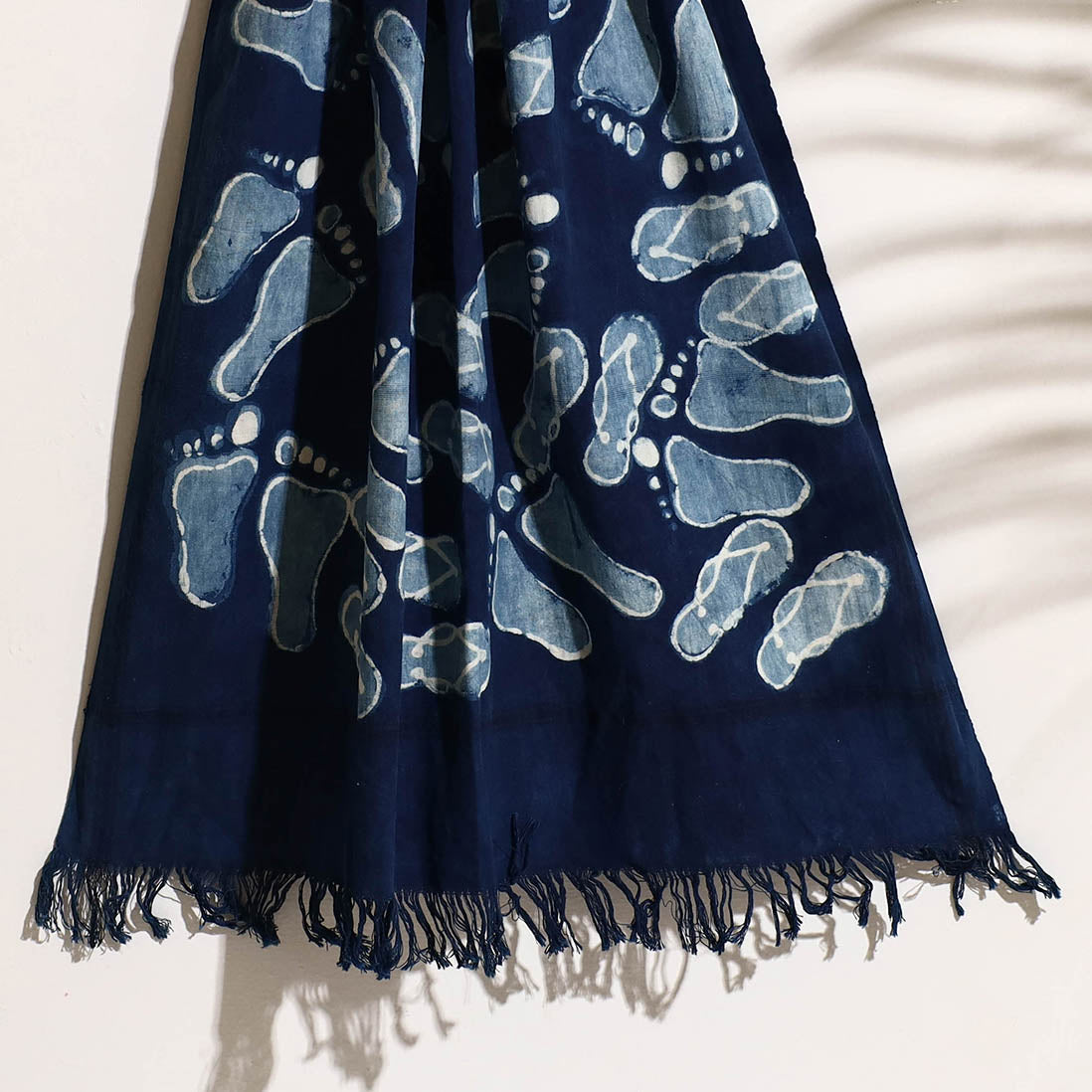 Blue - Bindaas Block Printed Handloom Cotton Towel