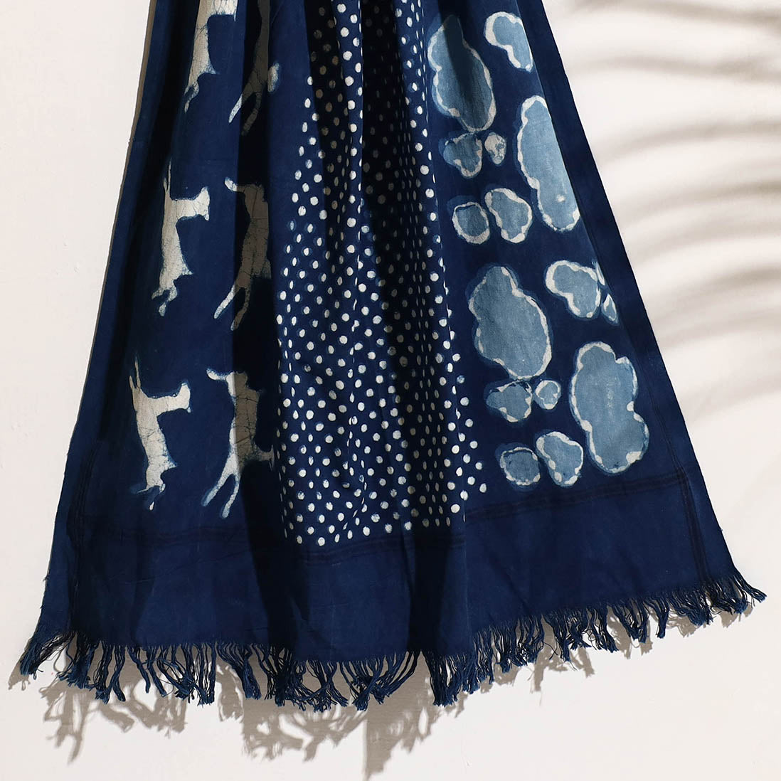 Blue - Bindaas Block Printed Handloom Cotton Towel
