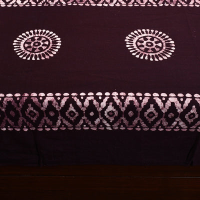 Brown - Cotton Double Hand Batik Print Bed Sheet Set 47